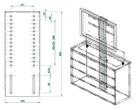 Winda TV F-lift 46 VIZ-ART