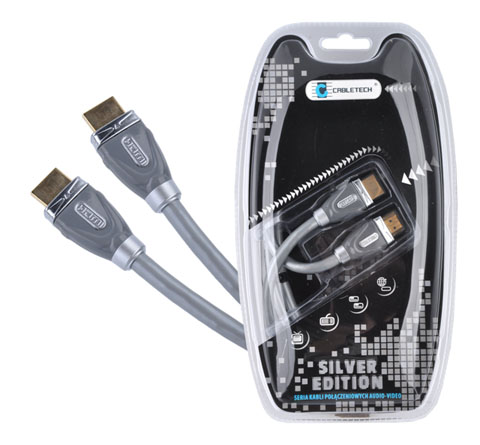 Kabel HDMI-HDMI 3.0m Cabletech Silver Edition - Kable HDMI - HDMI