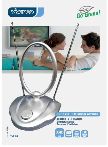 TVF 09 Vivanco - antena analogowo-cyfrowa RTV - Anteny DVB-T