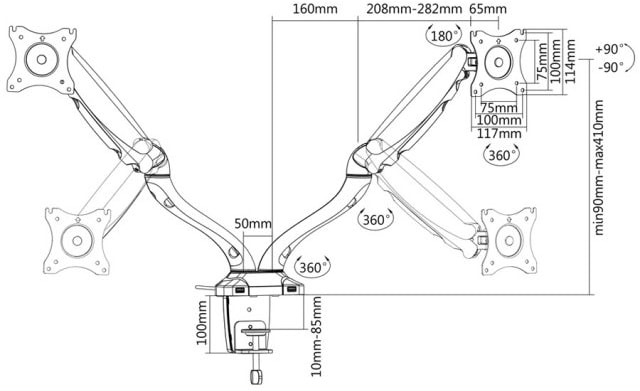 Uchwyt biurkowy LC-UB 225 PRO