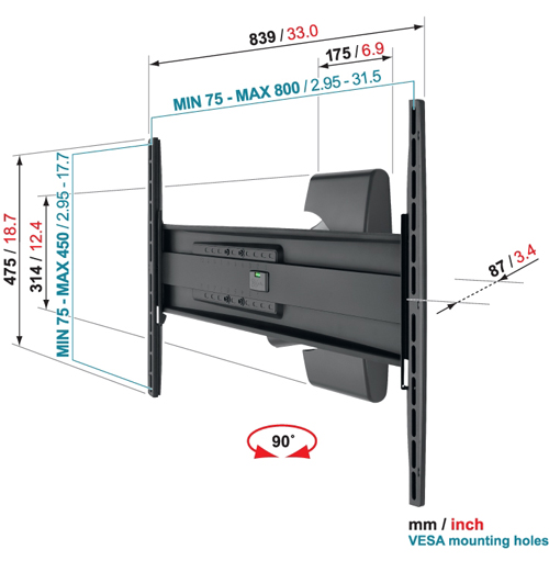 Uchwyt Vogels EFW8325 - Uchwyty cienne TV